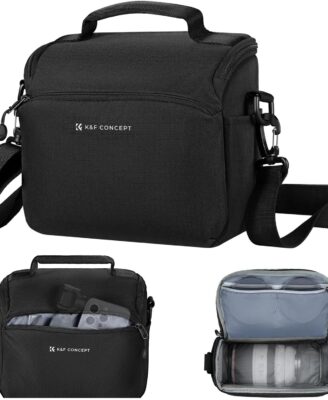 K&F CONCEPT Camera Sling Bag Small Crossbody Camera Case DSLR/SLR/Cute Compact Shoulder Photography Bags for Photographers